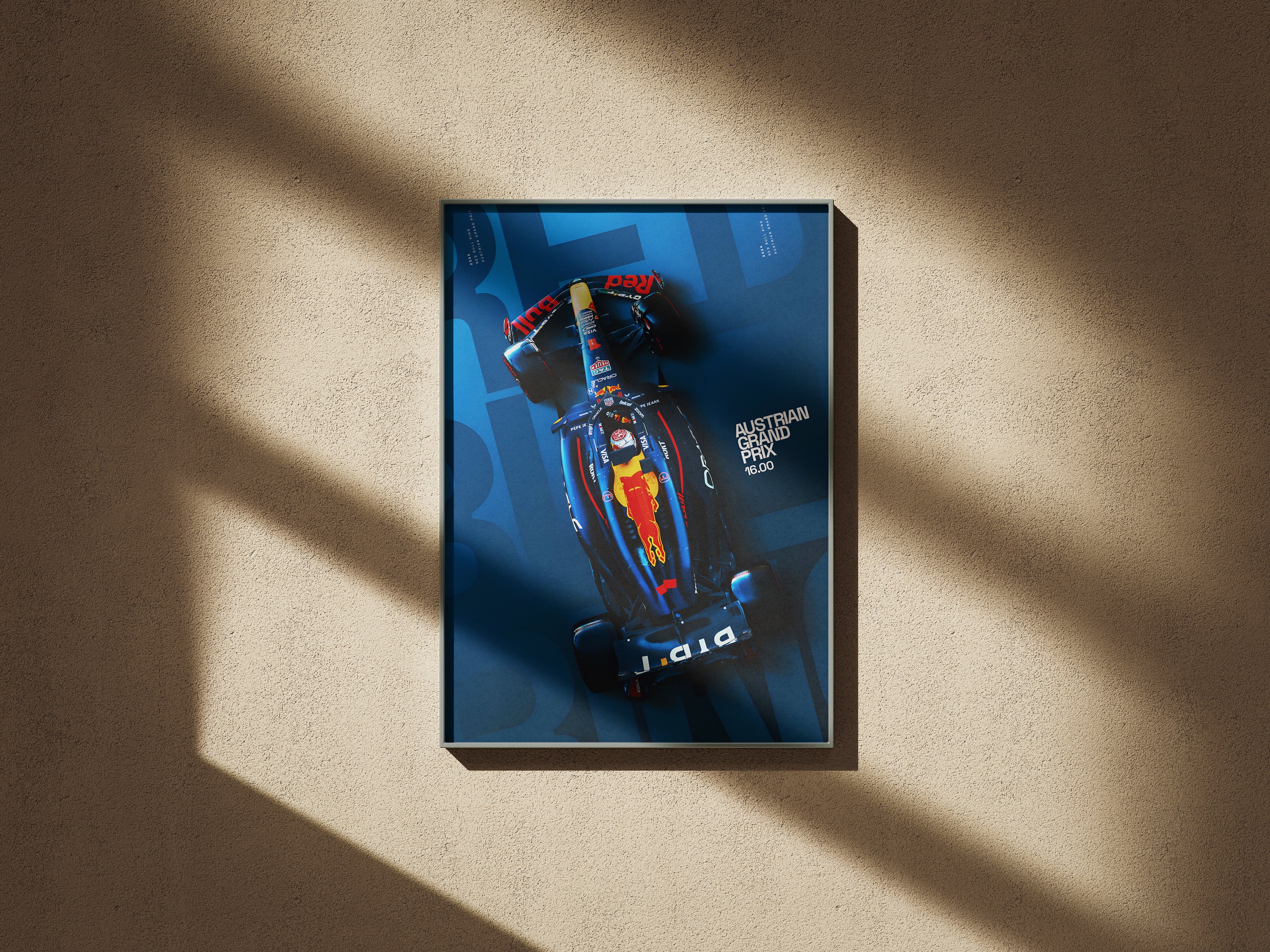 Austrian Grand Prix Poster – Red Bull F1 Car Artwork for Racing Fans