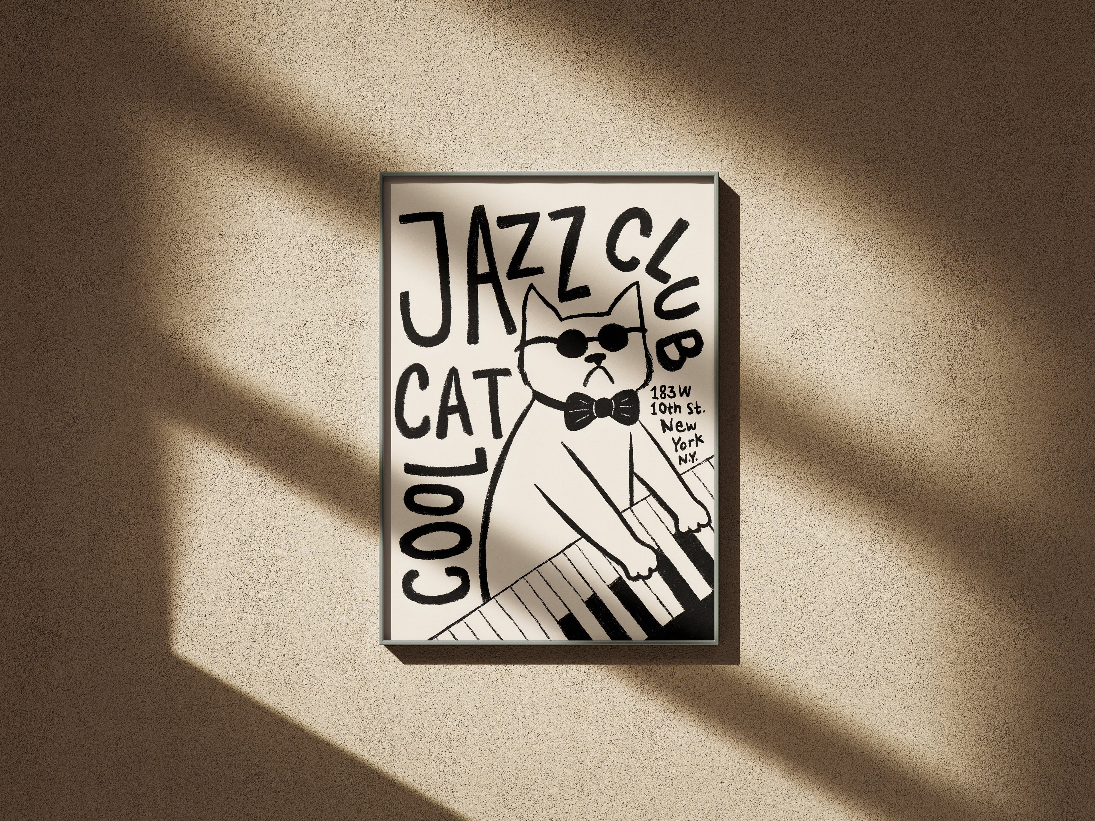 Cool Cat Jazz Club - Retro New York Art Print