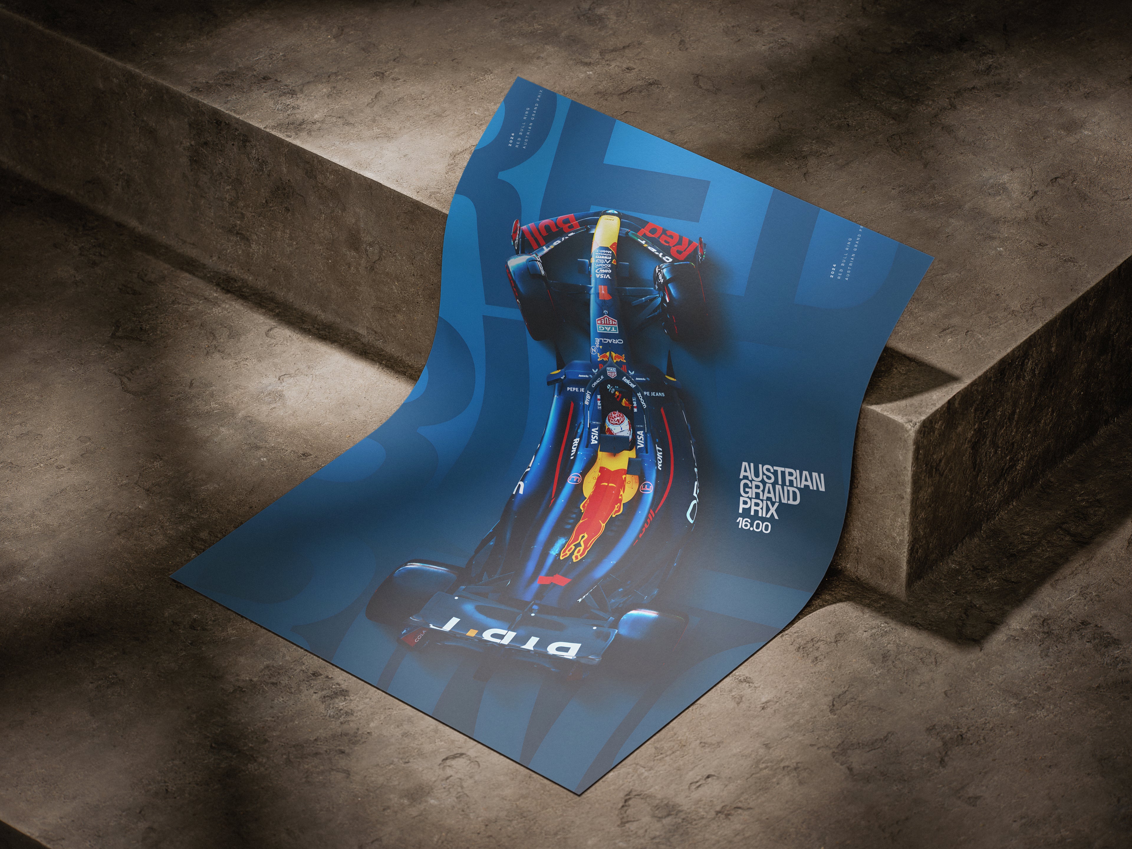Austrian Grand Prix Poster – Red Bull F1 Car Artwork for Racing Fans