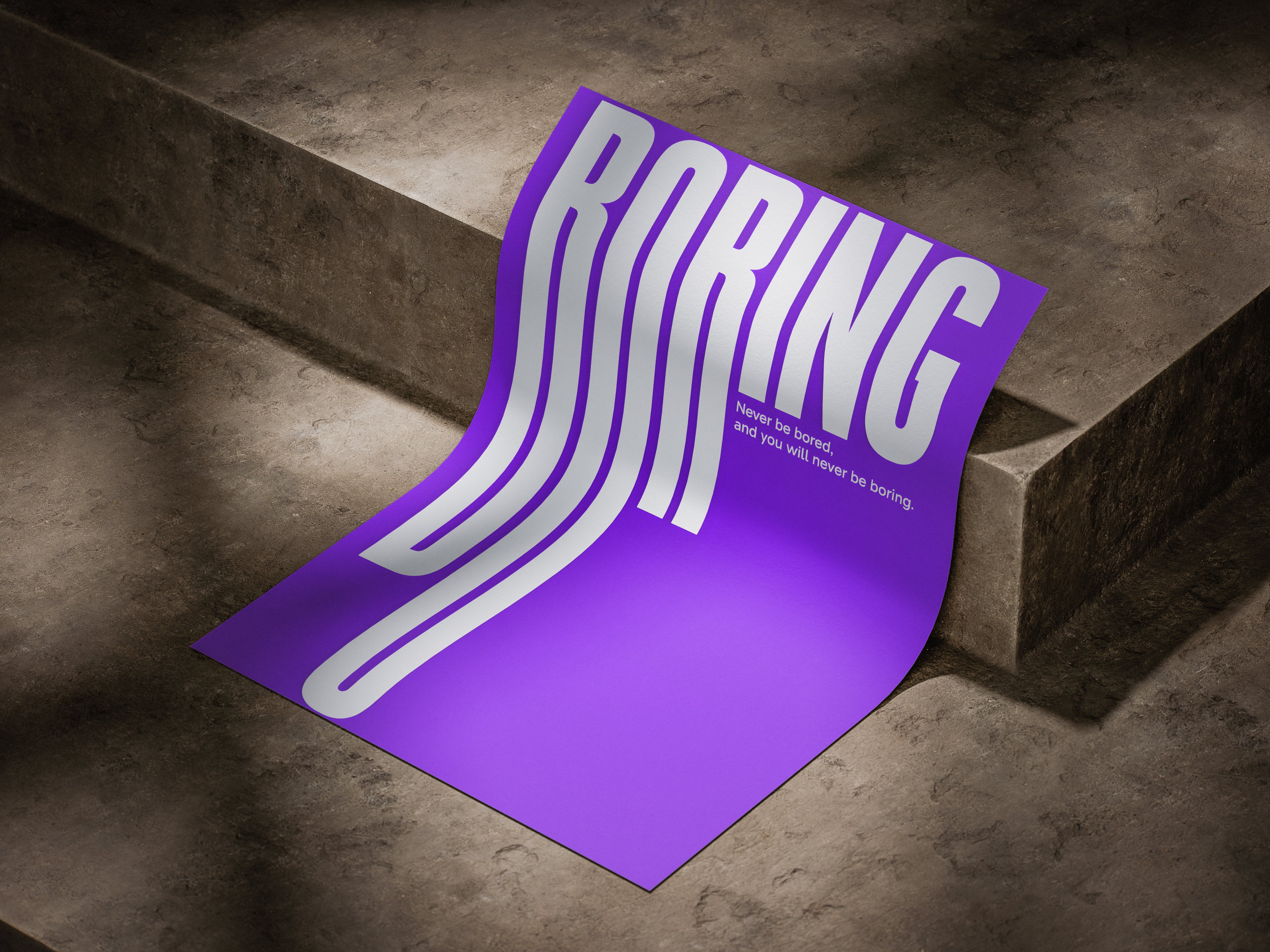 BORING - Minimal Bold Typography Poster