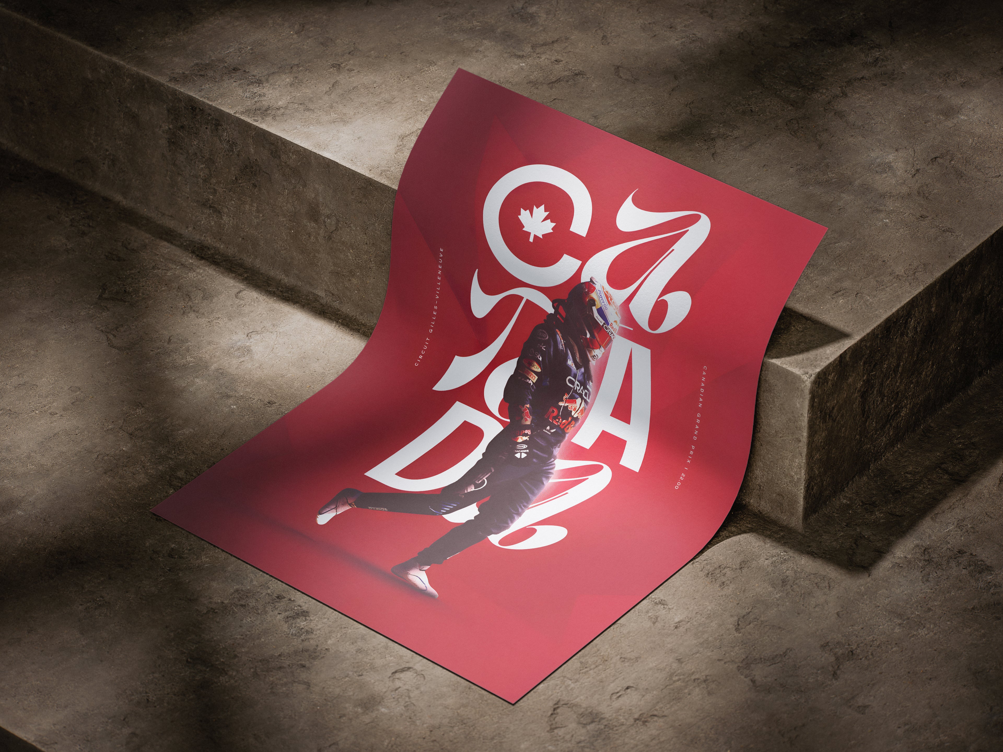 Canada Grand Prix Formula 1 Poster – Red Racing Artwork, Modern Motorsport Wall Art