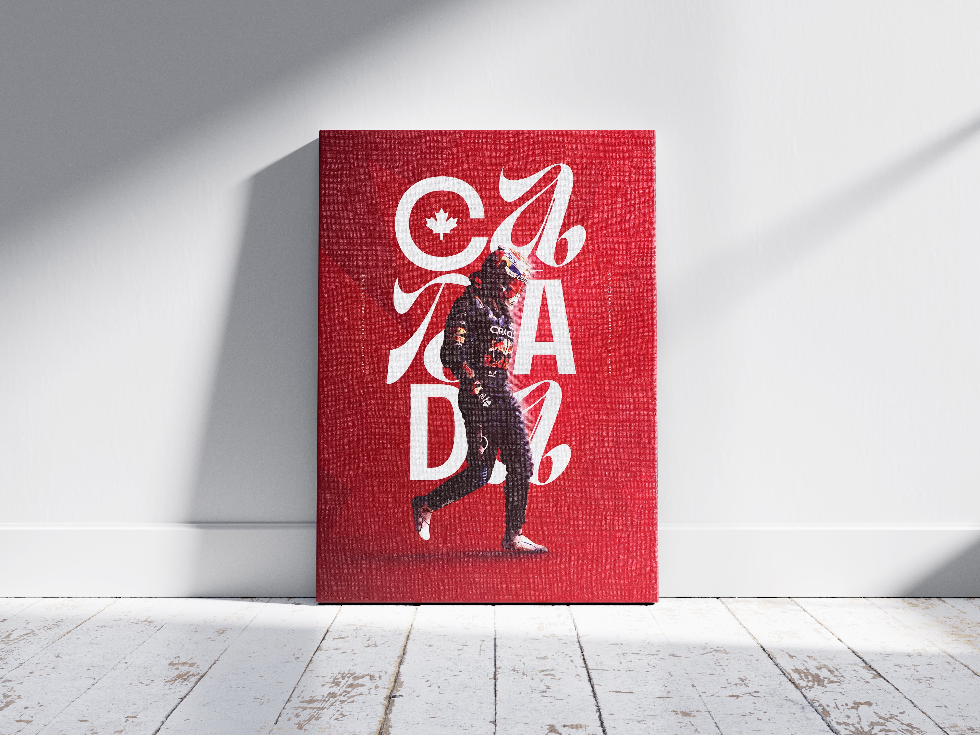 Canada Grand Prix Formula 1 Poster – Red Racing Artwork, Modern Motorsport Wall Art