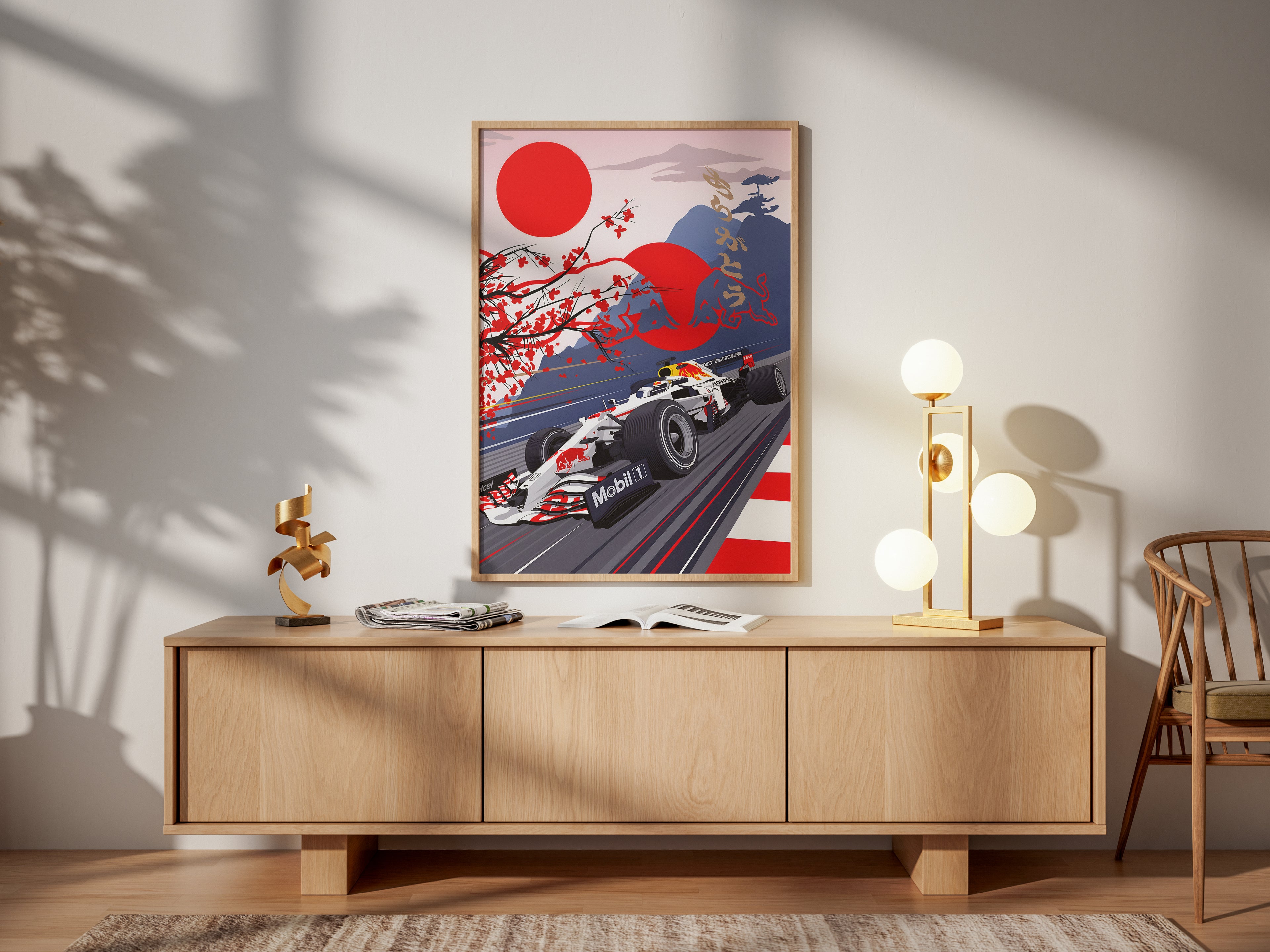Red Bull Japan Grand Prix Poster – Sakura Racing Car Wall Art