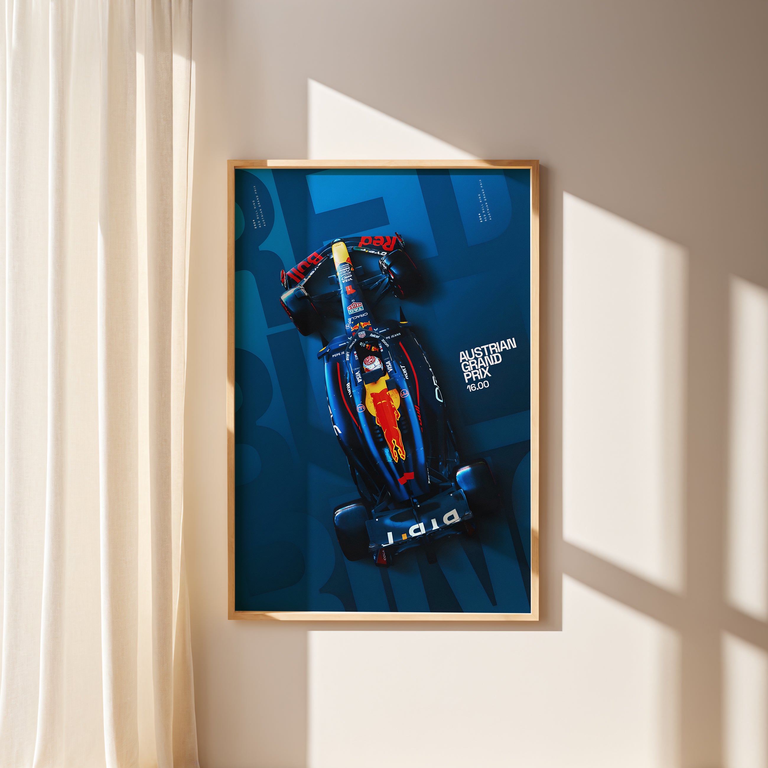 Austrian Grand Prix Poster – Red Bull F1 Car Artwork for Racing Fans