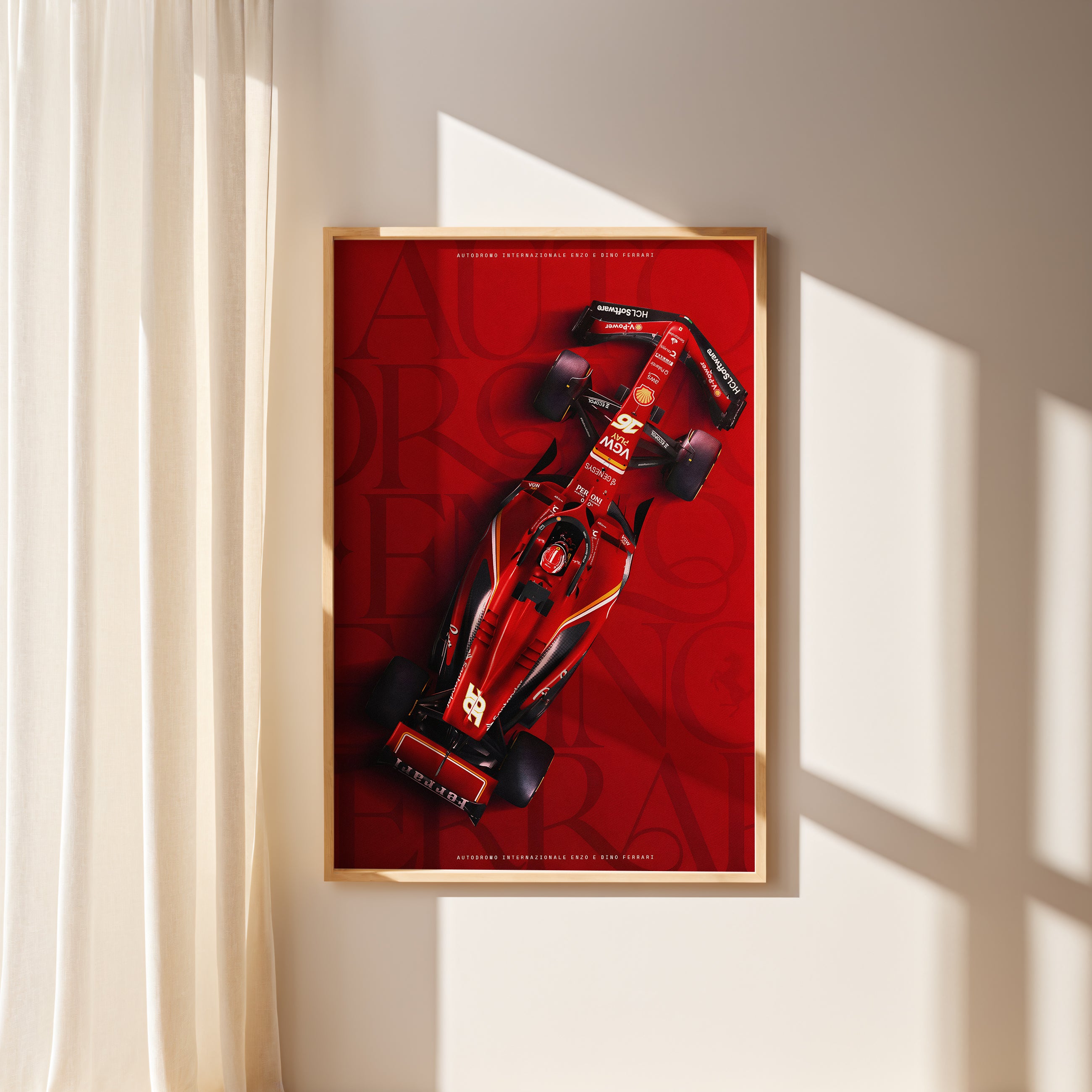 Ferrari F1 Poster – Italian Grand Prix Imola 2024 Racing Wall Art