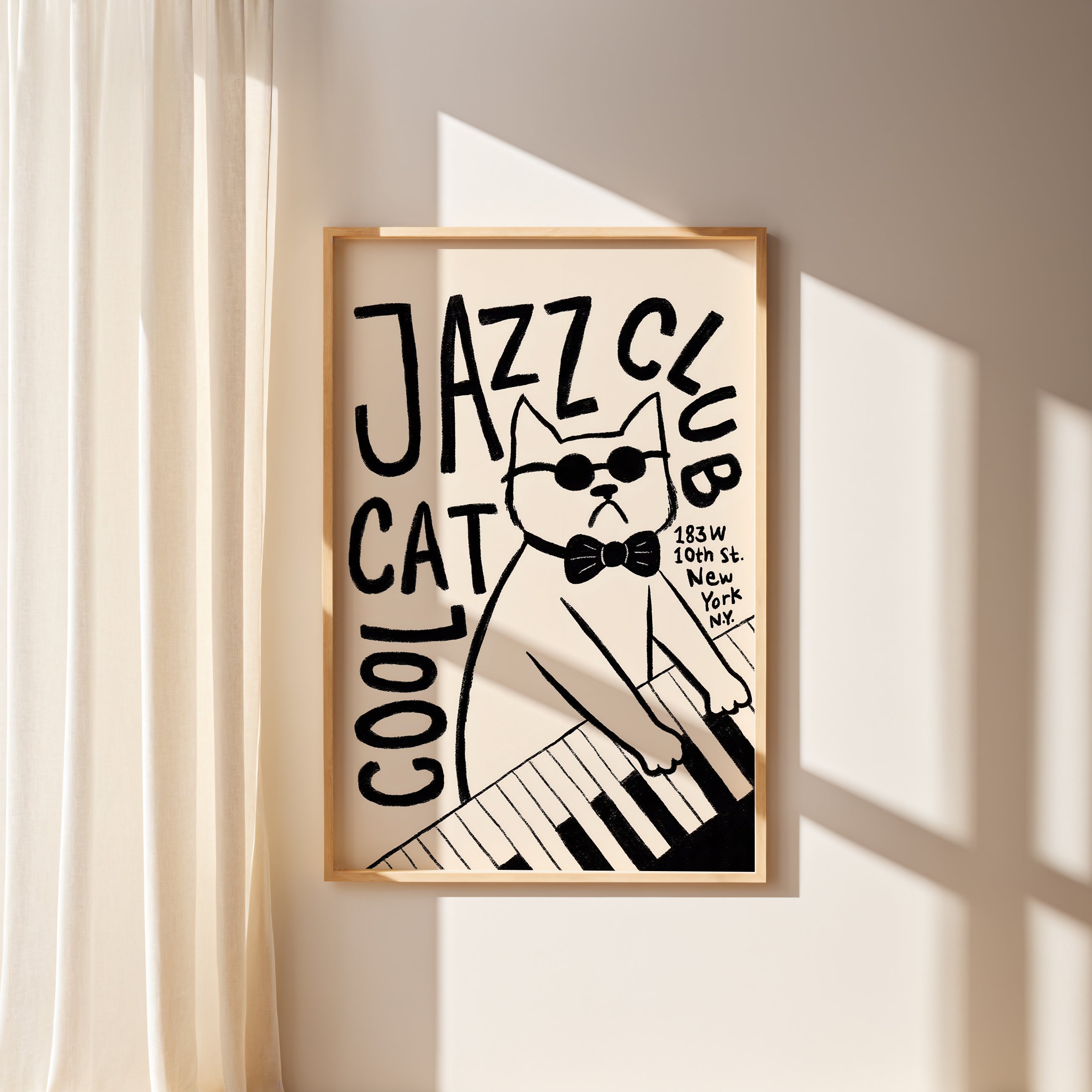 Cool Cat Jazz Club - Retro New York Art Print