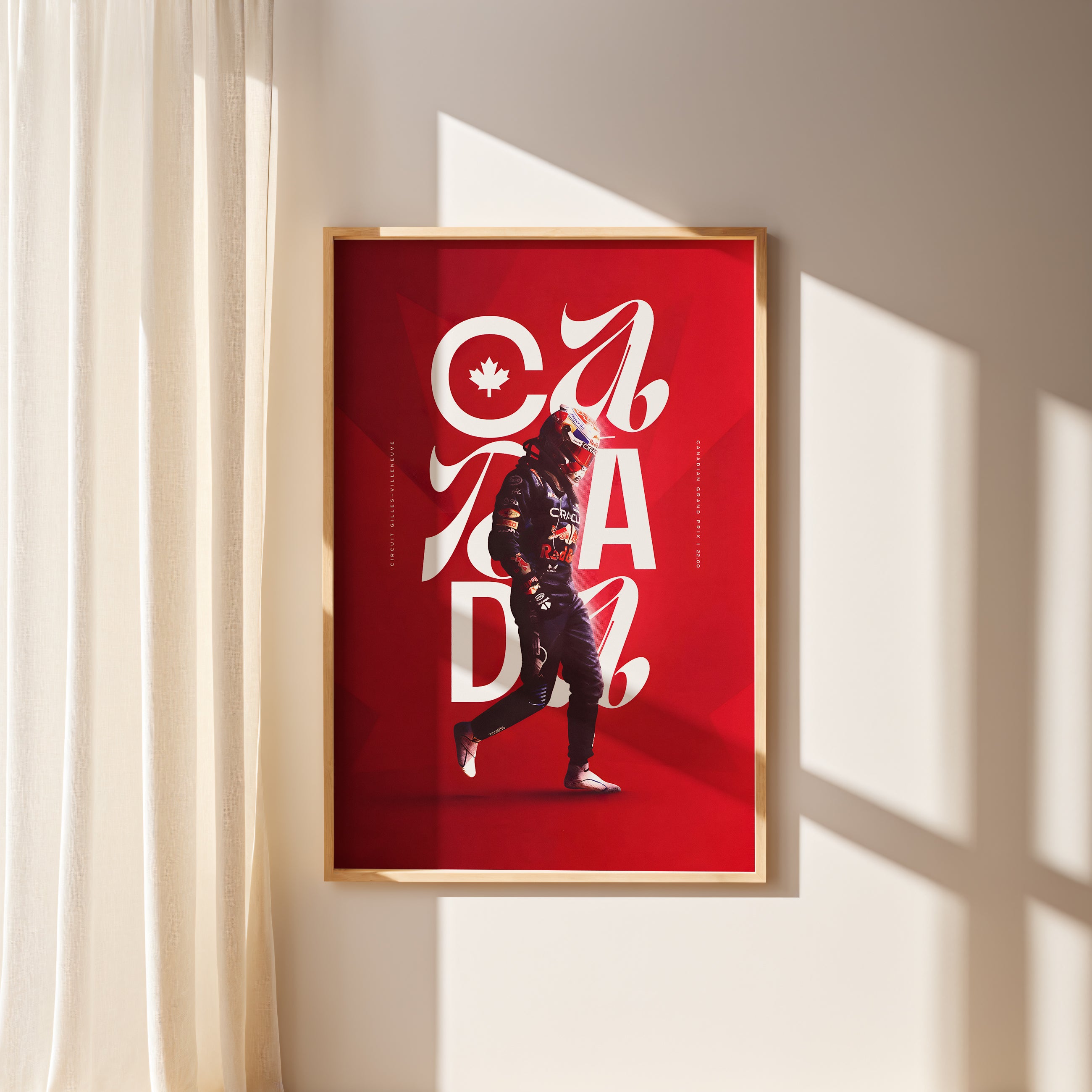 Canada Grand Prix Formula 1 Poster – Red Racing Artwork, Modern Motorsport Wall Art