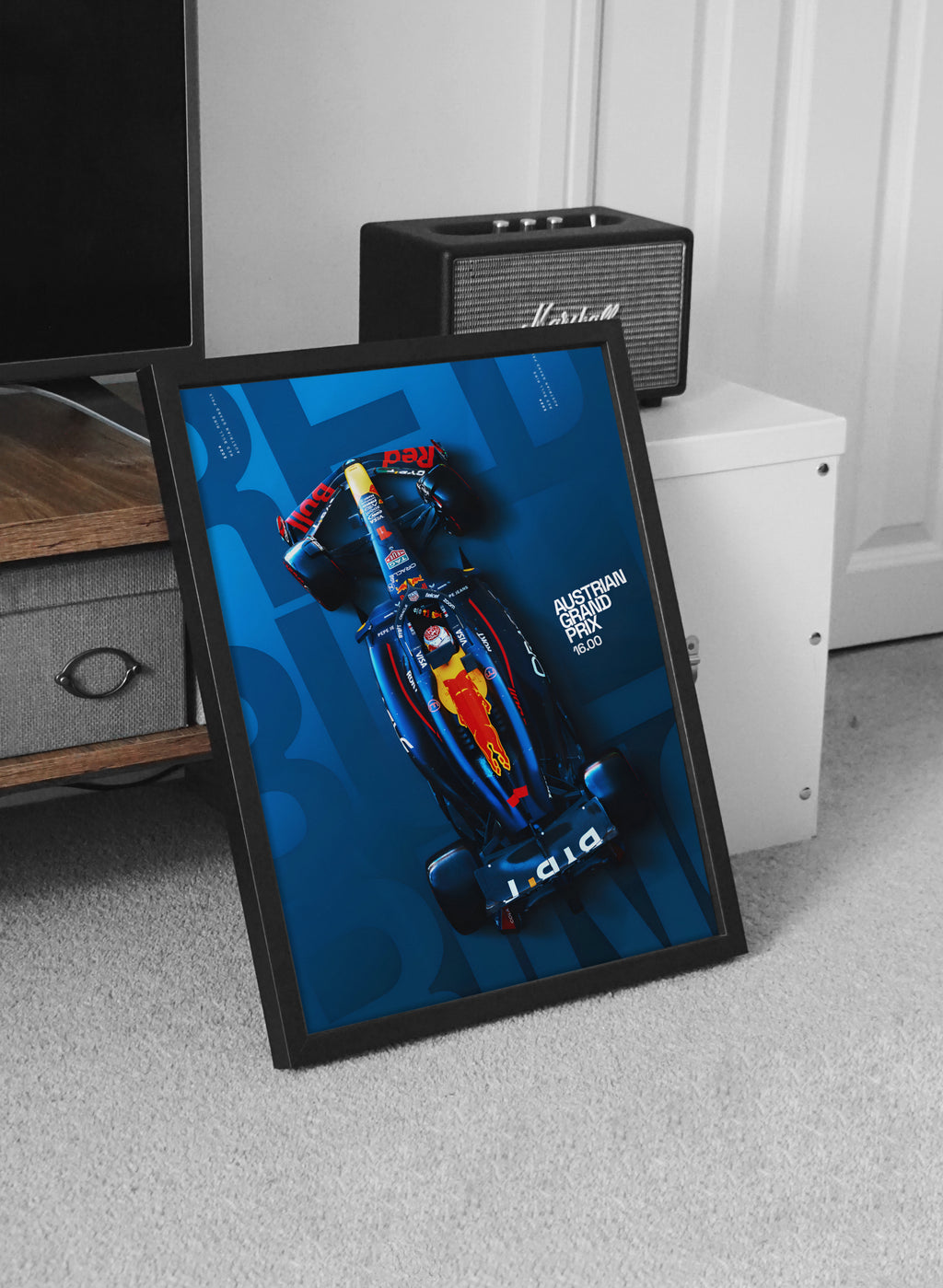 Austrian Grand Prix Poster – Red Bull F1 Car Artwork for Racing Fans