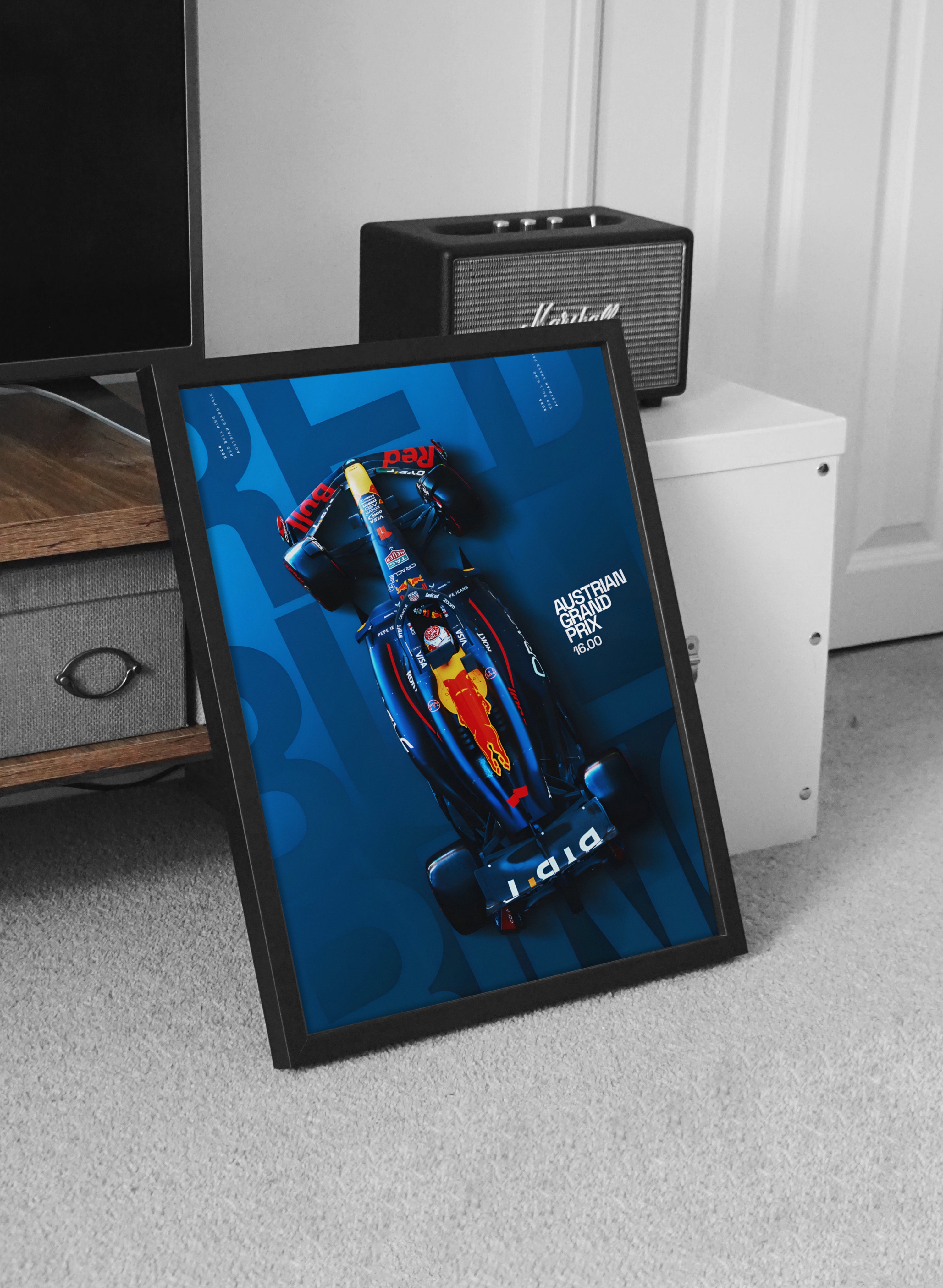 Austrian Grand Prix Poster – Red Bull F1 Car Artwork for Racing Fans