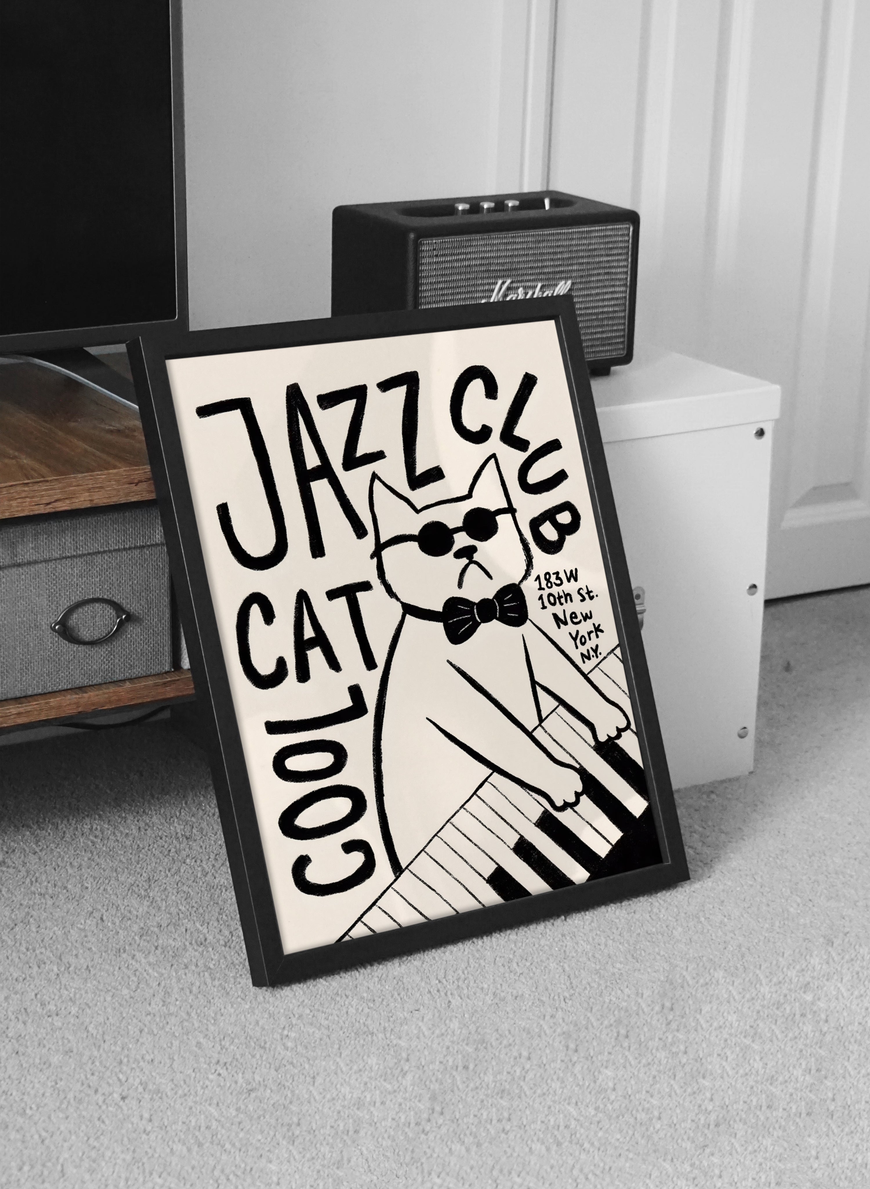 Cool Cat Jazz Club - Retro New York Art Print