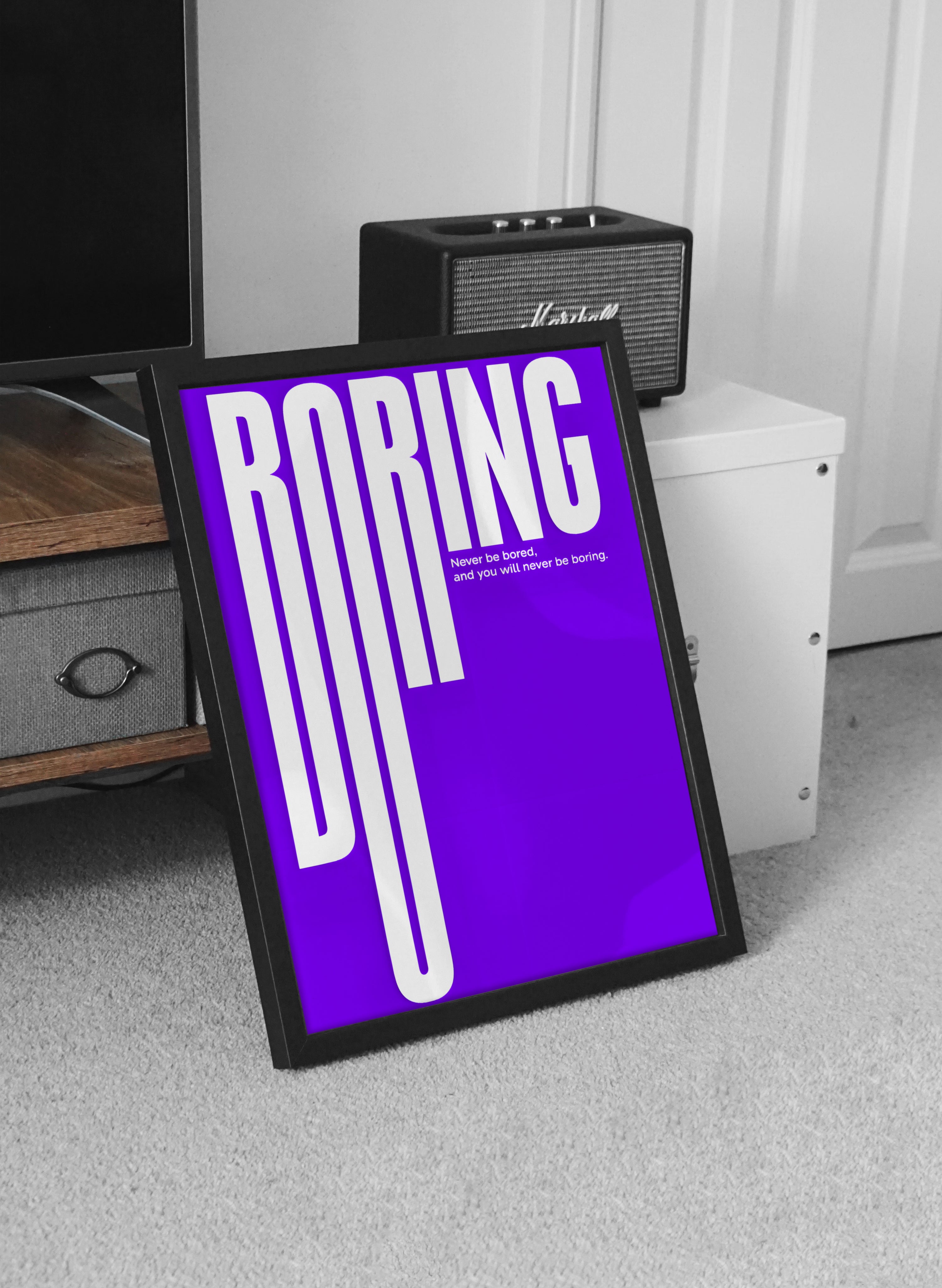 BORING - Minimal Bold Typography Poster