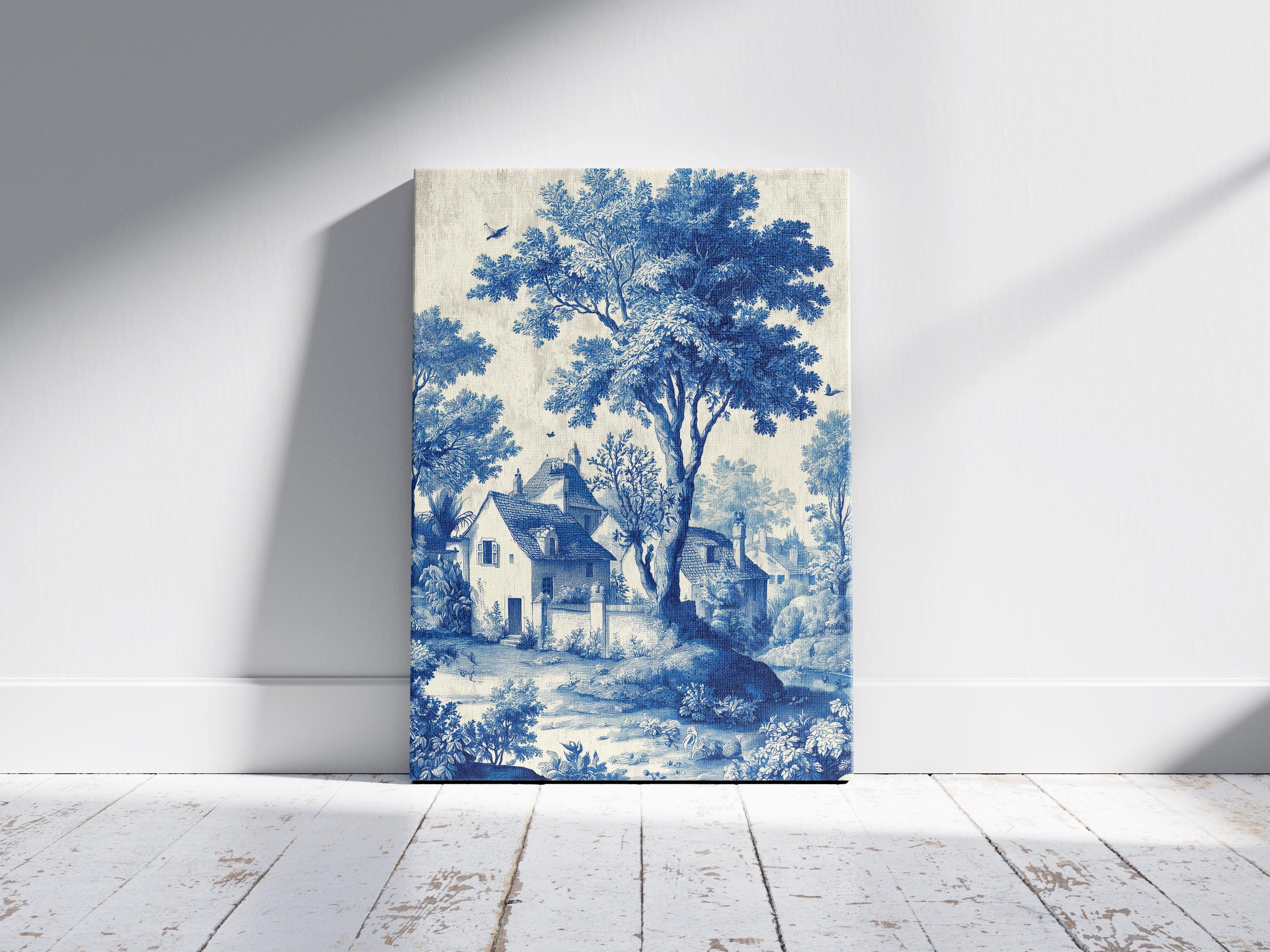 Serene Village in Blue.