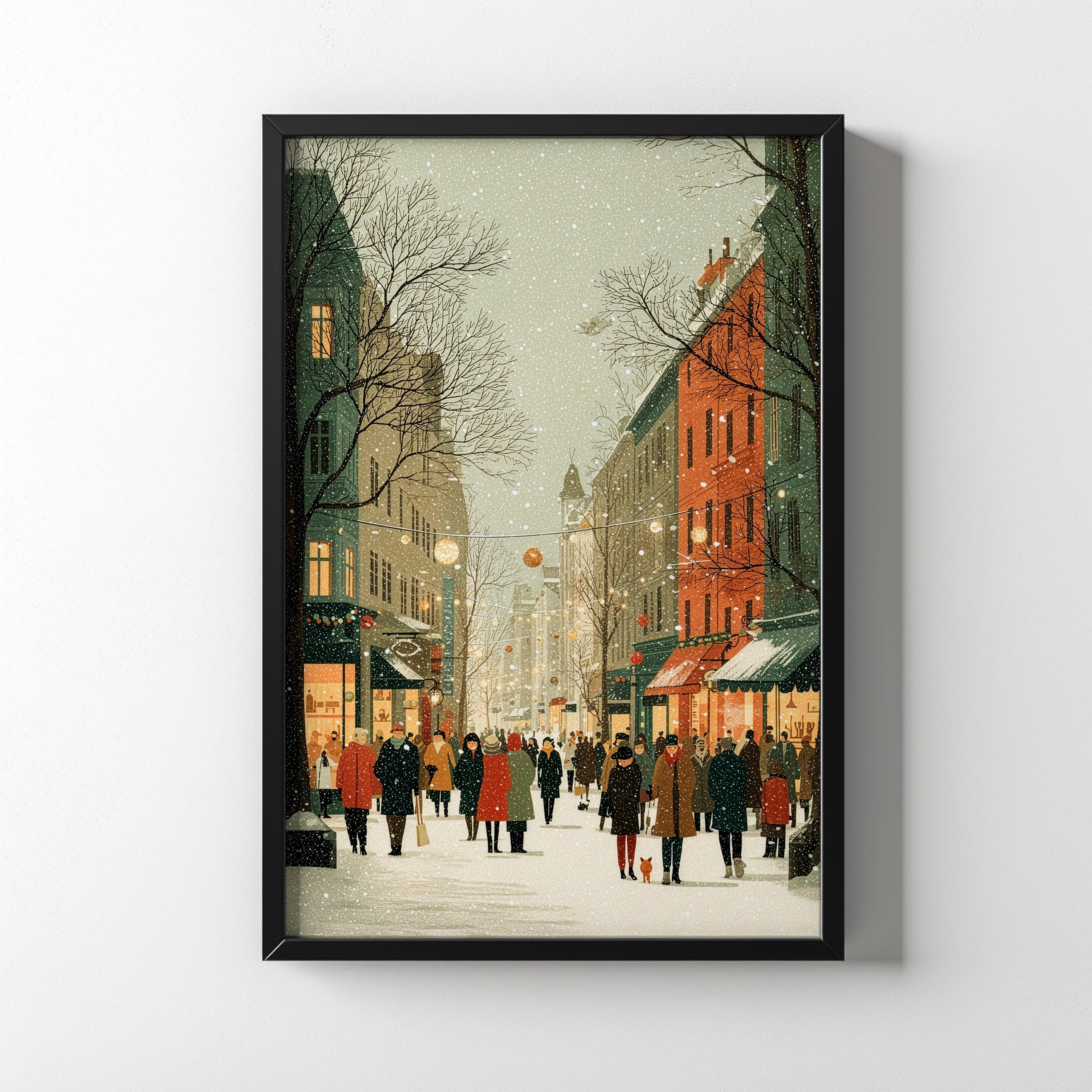 Snowfall on Linden Street.